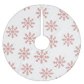 ピンクのスノーフレーククリスマス ブラッシュドポリエステルツリースカート (正面)