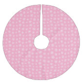 ピンクのスノーフレークツリースカート ブラッシュドポリエステルツリースカート (正面)