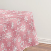 ピンクのスノーフレークパターンホリデーテーブルクロス テーブルクロス (インサイチュ)