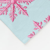 ピンクのスノーフレーク フリースブランケット (角)