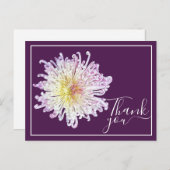 ピンクのスパイダーマム 紫背景 ありがとう ポストカード (正面/裏面)