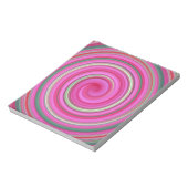 ピンクのスパイラルパターン ノートパッド (回転)