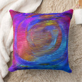 ピンクのスパイラルレインボー、レリーフ、 浮き彫りと汚れたストライプ クッション (ブランケット)