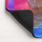 ピンクのスパイラルレインボー、レリーフ、 浮き彫りと汚れたストライプ マウスパッド (コーナー)