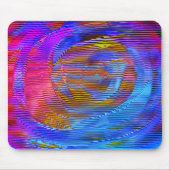 ピンクのスパイラルレインボー、レリーフ、 浮き彫りと汚れたストライプ マウスパッド (正面)