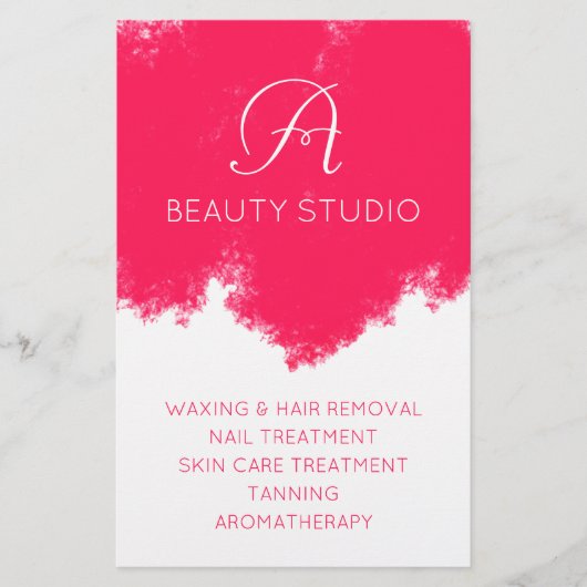 ピンクのスパッシュビューティーサロン チラシ (正面)