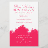 ピンクのスパッシュビューティーサロン チラシ (裏面)