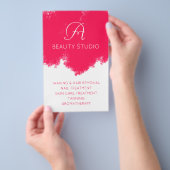 ピンクのスパッシュビューティーサロン チラシ (ハンドル)