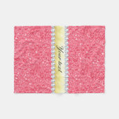 ピンクのスパンコールの金ゴールドのホイルおよびダイヤモンド フリースブランケット (正面(横))