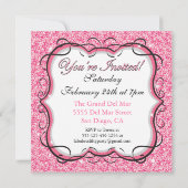 ピンクのスパンコール40歳の誕生日パーティー招待状 招待状 (裏面)