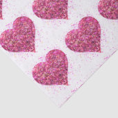 ピンクのスパーキンググリッターハート愛 薄葉紙 (詳細)