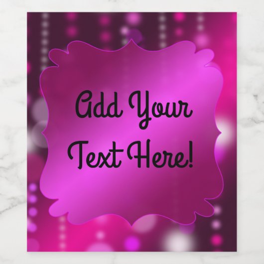 ピンクのスパークファンシールワインラベルカスタマイズユー ワインラベル (シングルラベル)