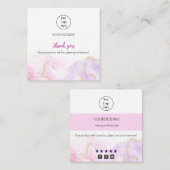 ピンクのスパークリエーションの名刺のレ感謝していート スクエア名刺 (正面/裏面)