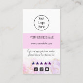 ピンクのスパークリエーションの名刺のレ感謝していート 名刺 (裏面)