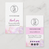 ピンクのスパークリエーションの名刺のレ感謝していート 名刺 (正面/裏面)