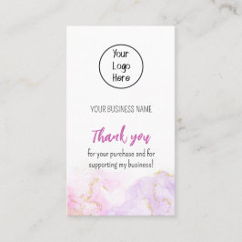 ピンクのスパークリエーションの名刺のレ感謝していート 名刺