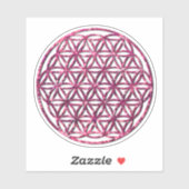 ピンクのスパークリング聖幾何学フラワーオブライフ シール (シート)