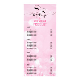 ピンクのスパークリーなメイクアップアーティストのグラマー《写真》ぼけ味価格 ラックカード