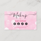 ピンクのスパークリーなメイクアップアーティストグラマー《写真》ぼけ味続編 名刺 (裏面)
