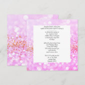 ピンクのスパークル疑問に思結婚式招待状2 招待状 (正面/裏面)