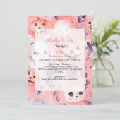 ピンクのスパ spooky ワン ハロウィン バースデー 招待状 (スタンド正面)