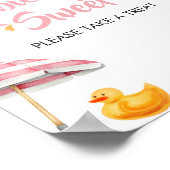 ピンクのスプラッシュベビーシャワーベビーは甘い ポスター (角)