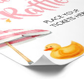 ピンクのスプラッシュ赤ちゃんシャワーおむつラッフル ポスター (角)