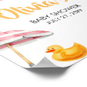 ピンクのスプラッシュ赤ちゃんシャワーへようこそ ポスター (角)