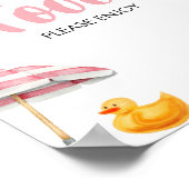 ピンクのスプラッシュ赤ちゃんシャワー食品 ポスター (角)