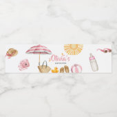 ピンクのスプラッシュ赤ちゃんシャワー ペットボトルラベル (シングルラベル)