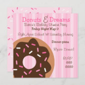 ピンクのスプリンクル 招待状 (正面/裏面)