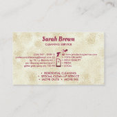 ピンクのスプレーボトル(泡状パーソナライズされた付) 名刺 (裏面)