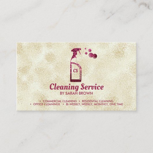 ピンクのスプレーボトル(泡状パーソナライズされた付) 名刺 (正面)