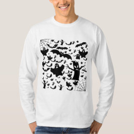 ピンクのスプーキーゴーストシルエットシーン Tシャツ