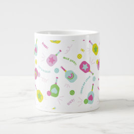 ピンクのスペシャルティマグカップのためのピックボール選手のギフト ジャンボコーヒーマグカップ