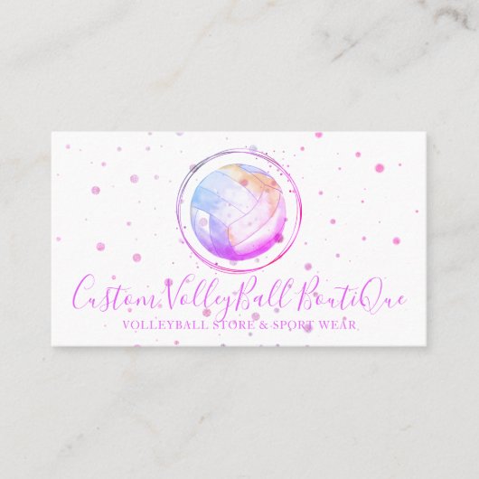ピンクのスポーツウェアのバレーボール 名刺 (正面)