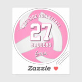 ピンクのスポーツチームカラー バレーボール選手 シール (シート)