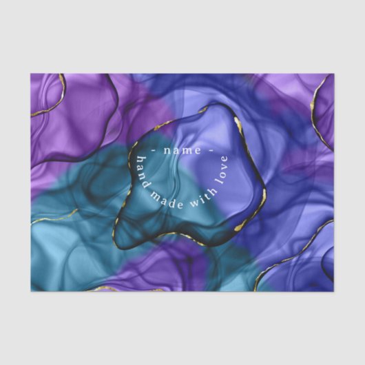 ピンクのスミレの虹の水彩画 薄葉紙 (正面)