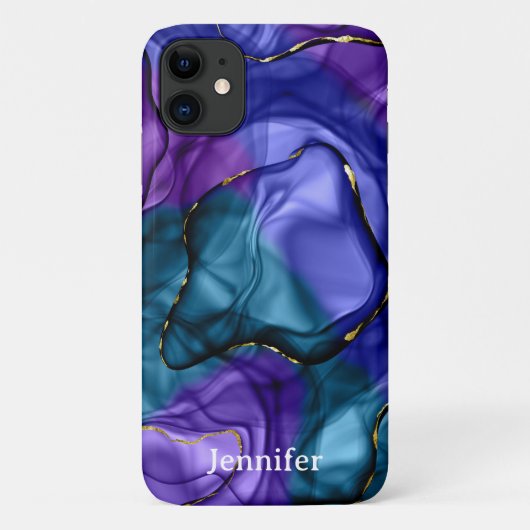 ピンクのスミレ色の虹の水彩画 Case-Mate iPhoneケース (裏面)