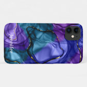 ピンクのスミレ色の虹の水彩画 Case-Mate iPhoneケース (裏面(横))
