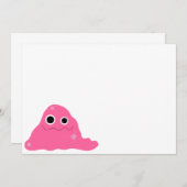 ピンクのスリムモンスター招待状 招待状 (正面/裏面)