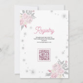 ピンクのスレイがキュートなテディベアのベイビーシャワー 招待状 (裏面)