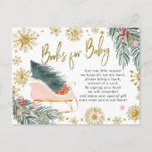 ピンクのスレッジ オフラインで楽しむ 冬の赤ちゃんの絵本 インビテーションポストカード (正面)