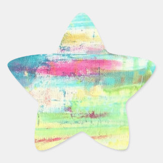 ピンクのスワイプのアートスタンプ 星シール