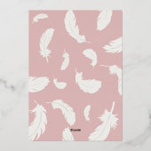 ピンクのスワン ベイビー フォイル インビテーション 箔招待状 (裏面)