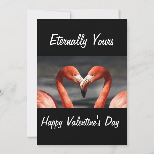 ピンクのスワン 永遠にあなたのもの バレンタインデーおめでとう シーズンカード (正面)