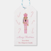 ピンクのスーツで黒のくるみクラッカー陽気なクリスマス ギフトタグ (正面)