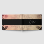 ピンクのセピアヴィンテージテクスチ結婚ャの ゲストブック (全面)