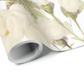 ピンクのセピア色のヴィンテージのバラ草原のイラストレーション ラッピングペーパー (ロールコーナー)