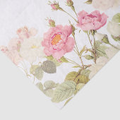 ピンクのセピア色のヴィンテージのバラ草原のイラストレーション 薄葉紙 (詳細)
